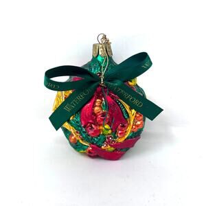 Waterford Heirloom Holiday‎ Wishes Fruit Bowl Horn Glass Christmas Ornament
